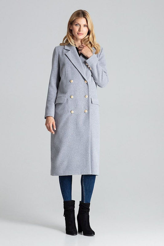 grey coat front view