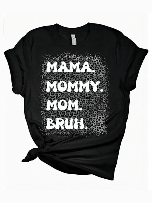 Mother'S Day Mama Print Short Sleeve T-Shirt